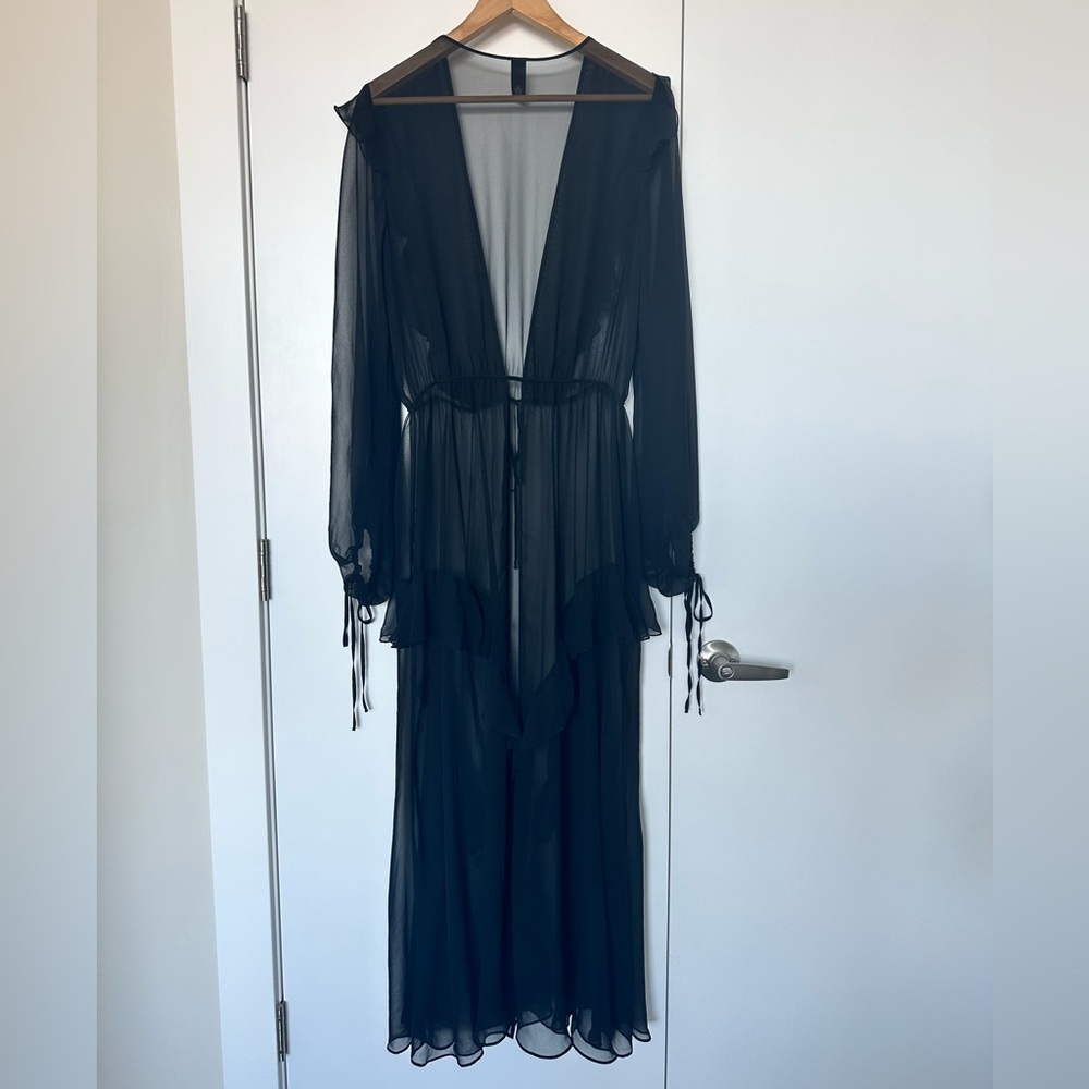 Victoria’s Secret Sheer Black Ruffle Robe - Picture 7 of 10
